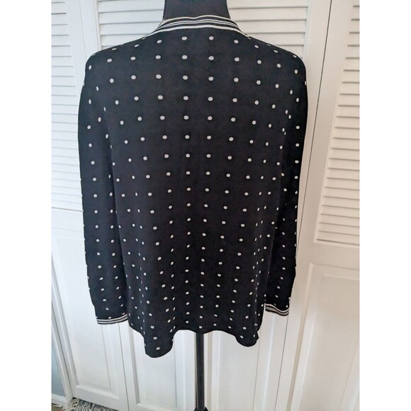 Jones New York Signature Sweater Womens L Polka Dots Black White Corpcore Office - Picture 5 of 9